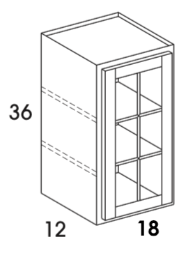 WMD1836 - Berwyn Opal - Wall Cabinet w/Single Mullion Door - Glass Not Included - Special Order