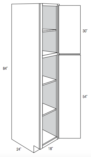 WP1884 - Trenton Recessed - Pantry Cabinet - Single Door