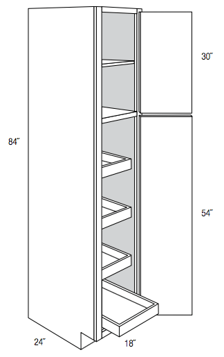 WP1884SCRT - Dover Castle - Pantry cabinetw/4 soft close roll out trays