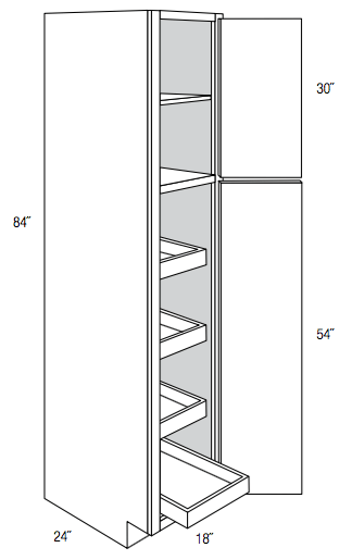 WP1884SCRT - Essex Castle - Pantry cabinetw/4 soft close roll out trays