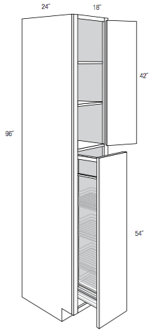 WP1896PO - Dover Castle - Pantry Cabinet - Single Door with Pull-out